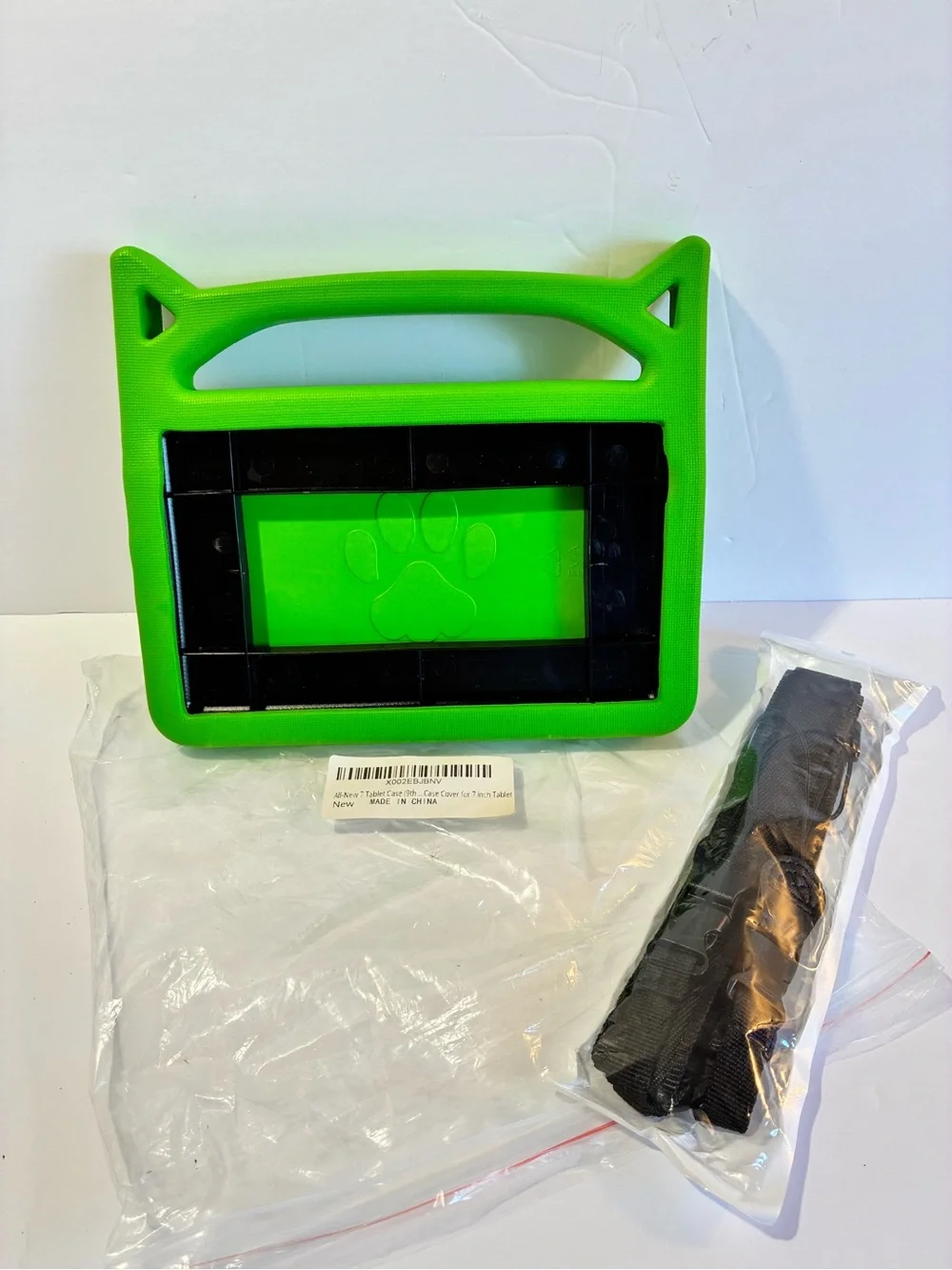 New Kids EVA Foam Shockproof Tablet Case w/ Adjustable Shoulder Strap Green for